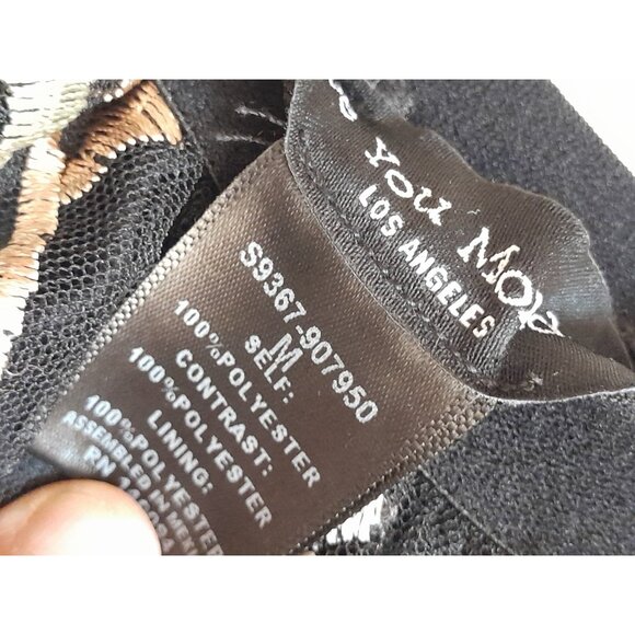 See You Monday Sz Medium Floral Tulle Embroidered Mesh Whimsigoth Midi Skirt Blk - Picture 5 of 8